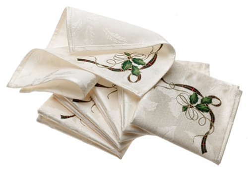 LENOX Holiday Christmas Cocktail Napkins Set Of 6 New